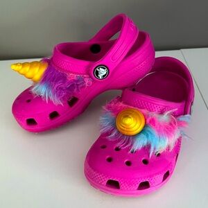 Unicorn pink toddler crocs